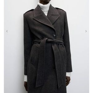 NWT MANGO Buttoned wool coat